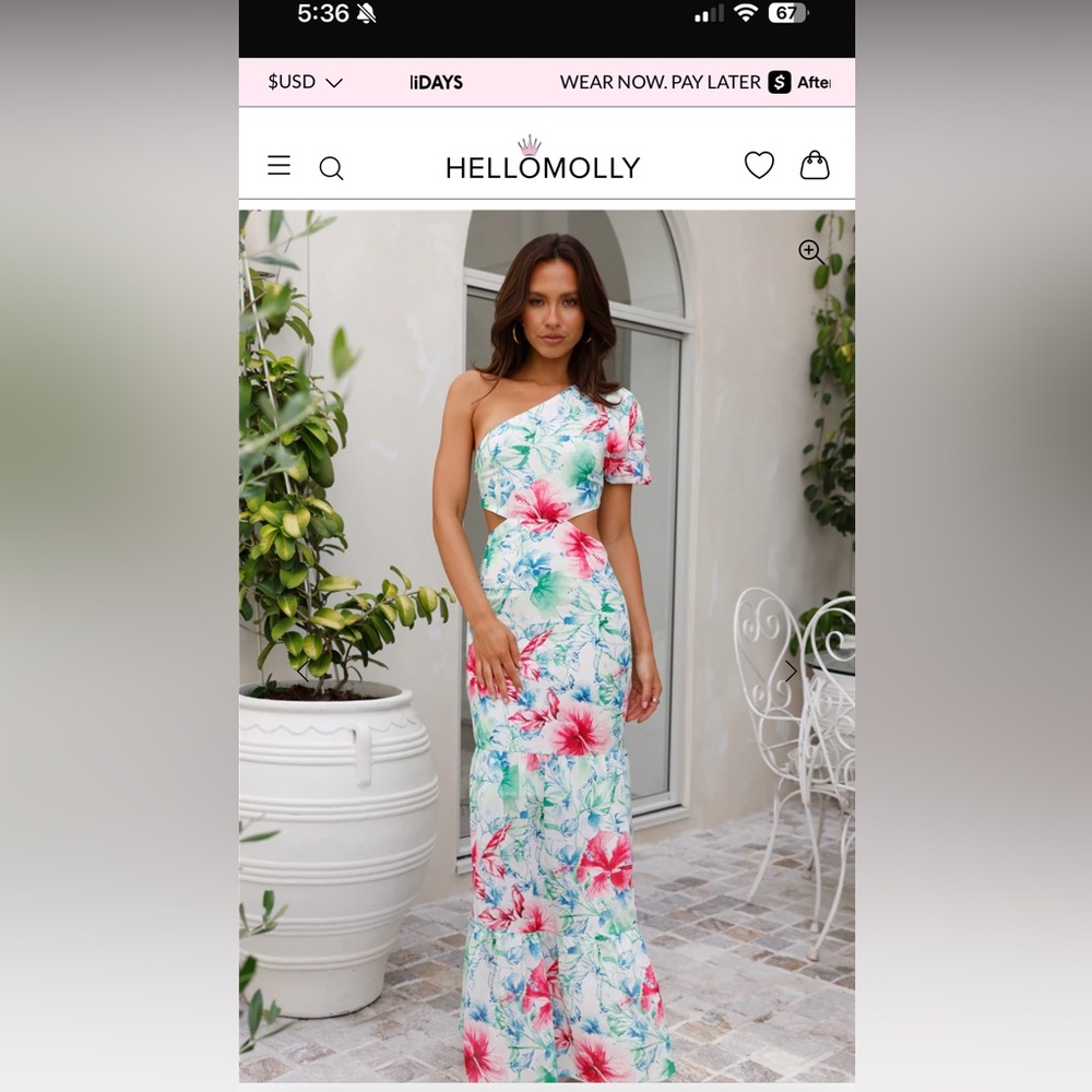 Hello Molly WHERE WILDFLOWERS BLOOM ONE SHOULDER MAXI